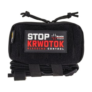 Zestaw ratowniczy STOP KRWOTOK PRO Black Front (saszetka czarna / opaska czarna)