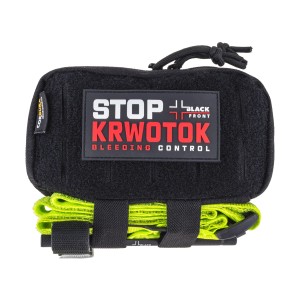 Zestaw ratowniczy STOP KRWOTOK PRO Black Front (saszetka czarna / opaska fluo)