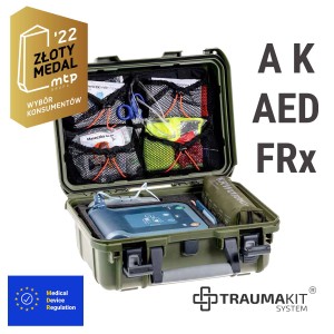 TRAUMA KIT Defibrylator AED Philips FRx - Klucz pediatryczny - Krwotoki - RKO/Ochrona osobista - Walizka (zielony)