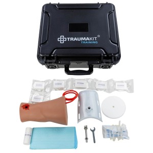 Zestaw do nauki tamowania krwotoku TRAUMAKIT EDU – rana postrzałowa nogi GSW