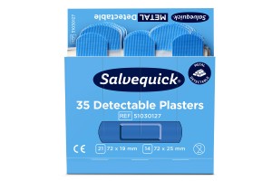 Plastry niebieskie wykrywalne Salvequick Cederroth [REF:51030127]