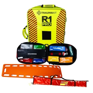 Zestaw Modułowy Plecak R1 PRO zgodny z KSRG 2026 - TRAUMAKIT PRO (BT) z deską ortopedyczną i szynami Kramera