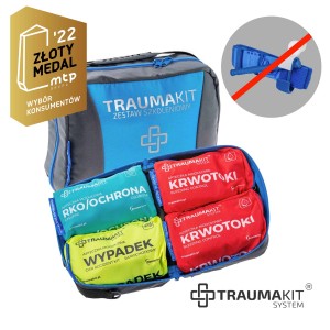 TRAUMA KIT Zestaw szkoleniowy AWKK - Podstawowy - Torba 4 (bez opasek zaciskowych - niebieski) 